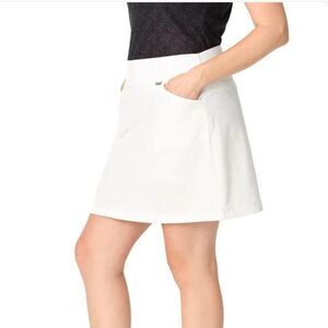 Greg Norman Women's Skort 4-Way Stretch Wide Waistband Invisible Zipper White, L